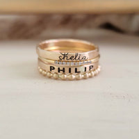 The Layla Stacking Name Ring Set - Going Golden