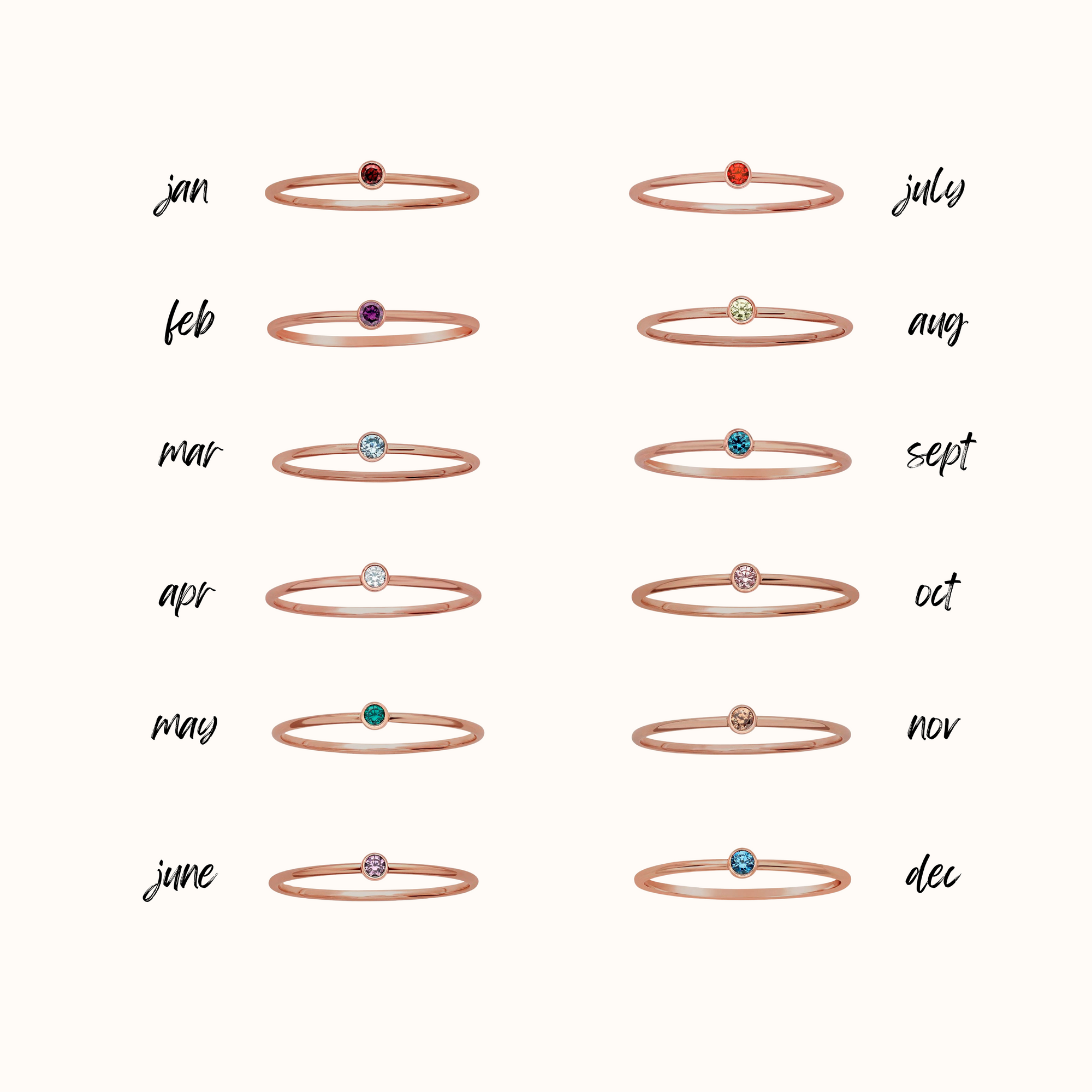 Stackable Class Ring Set - The Penelope