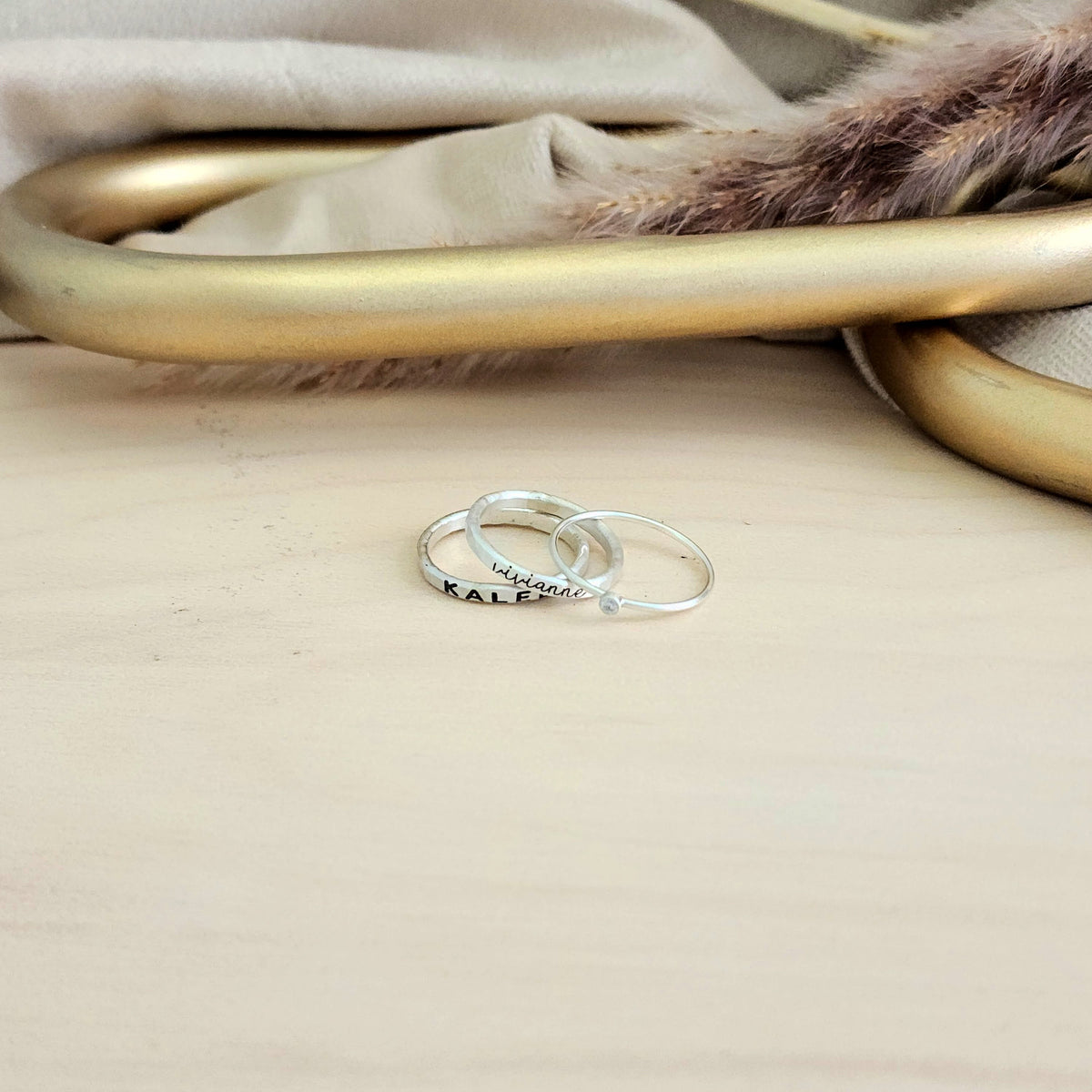 The Maddy Stacking Name Ring Set - Going Golden