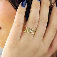 The Layla Stacking Name Ring Set - Going Golden