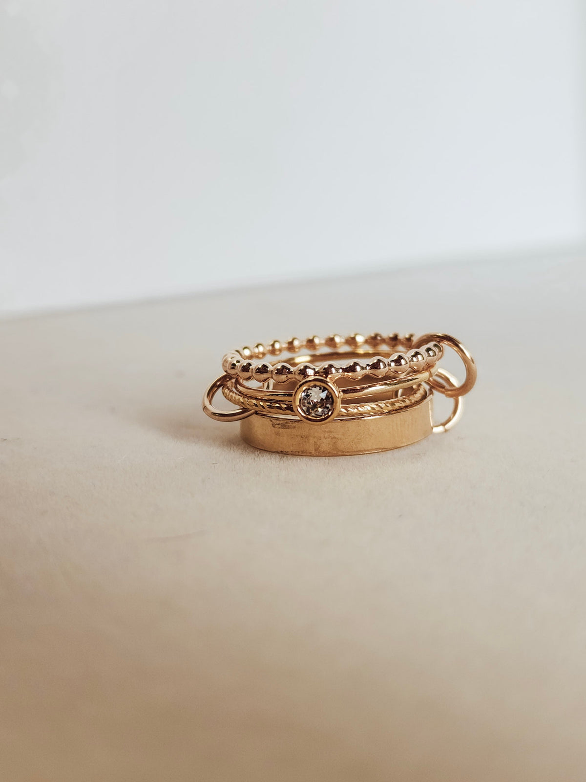 Gold Connected Stacking Rings - Going Golden