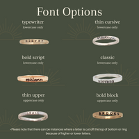 font options for personalized rings