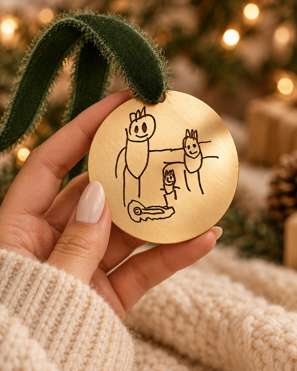 Custom Child Drawing Ornament