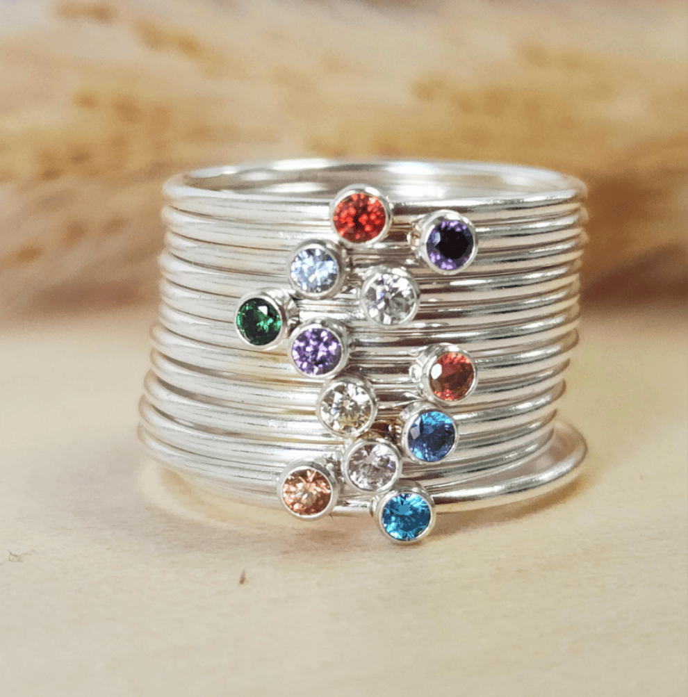 The Brynn Stacking Name Ring Set - Going Golden