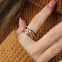 handmade engraved 2mm rings with kids names for Mother's Day