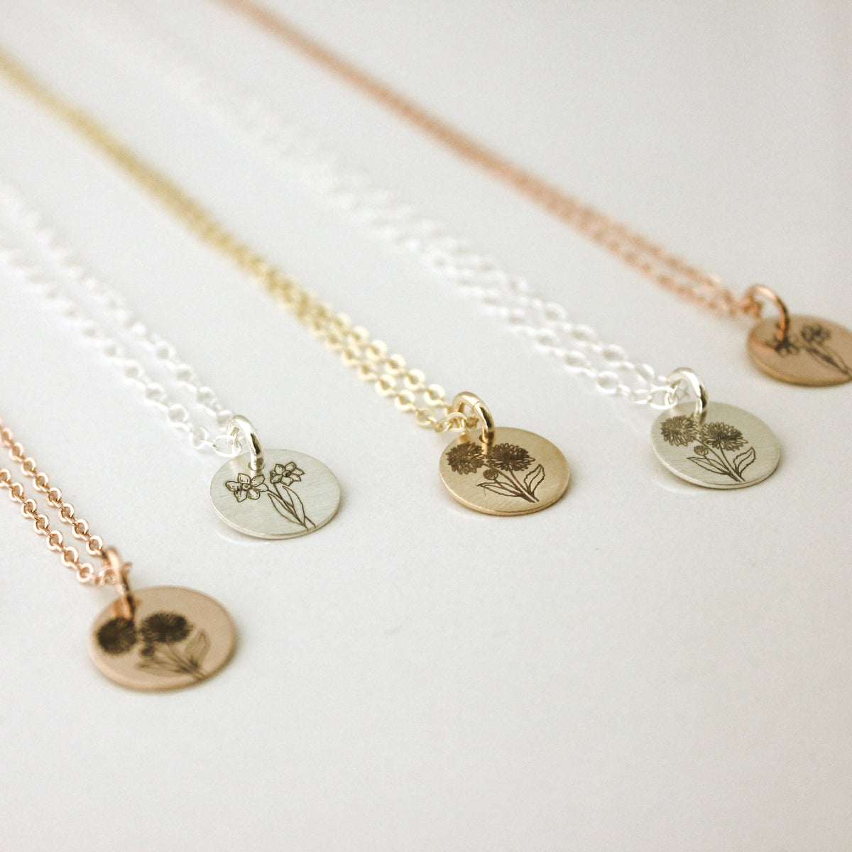 Birth Flower Necklace - Going Golden