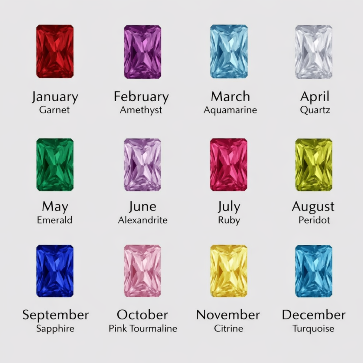 Rectangle Birthstone Charm - Going Golden