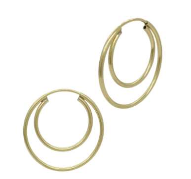 Double Hoop Earrings - Going Golden