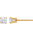 4mm Clear CZ Stud Earrings - Going Golden