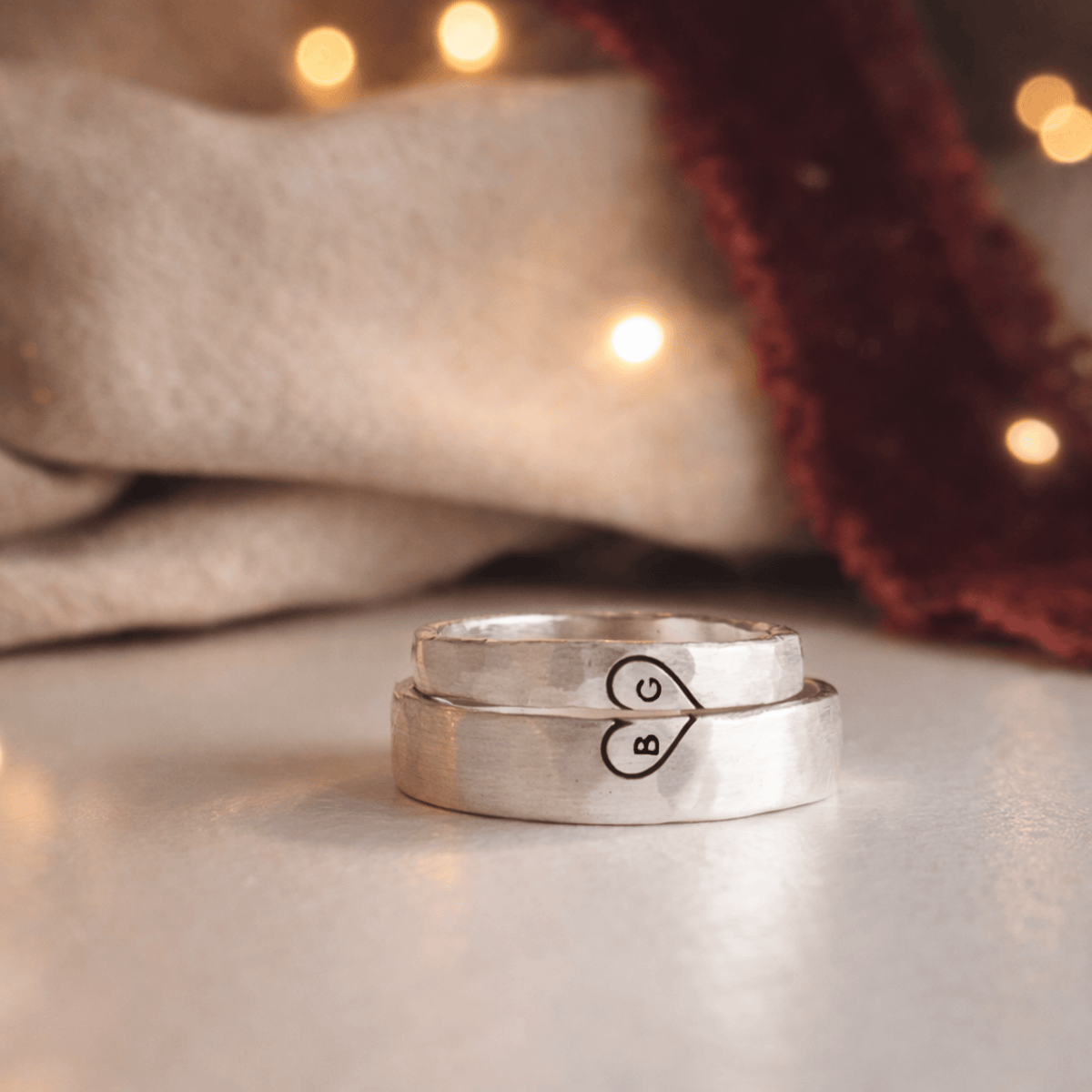 Engraved heart rings, Untitled image.