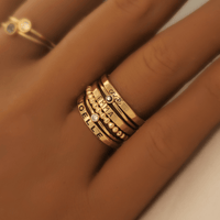 14k gold-filled personalized stacking rings with mix and match fonts 