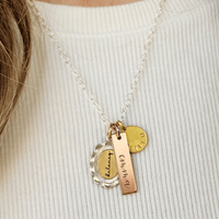 Mixed Metals Three Names Necklace - Going Golden