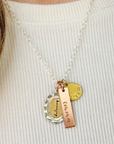 Mixed Metals Three Names Necklace