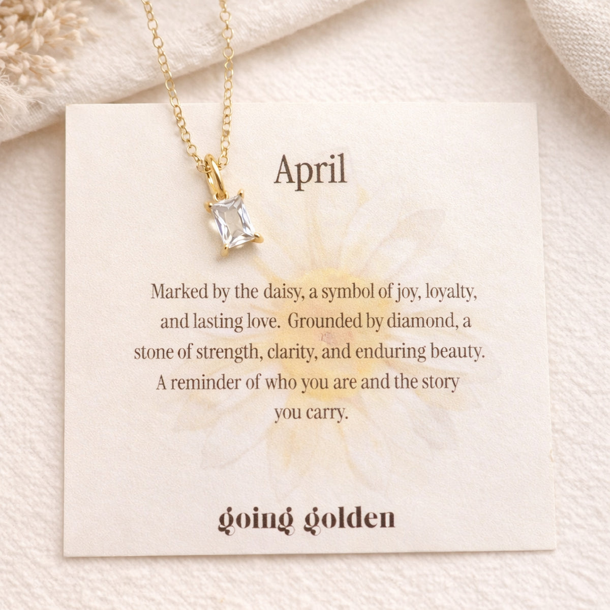 Birthstone Necklace with Card - Going Golden
