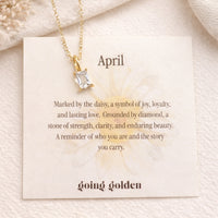 Birthstone Necklace with Card - Going Golden