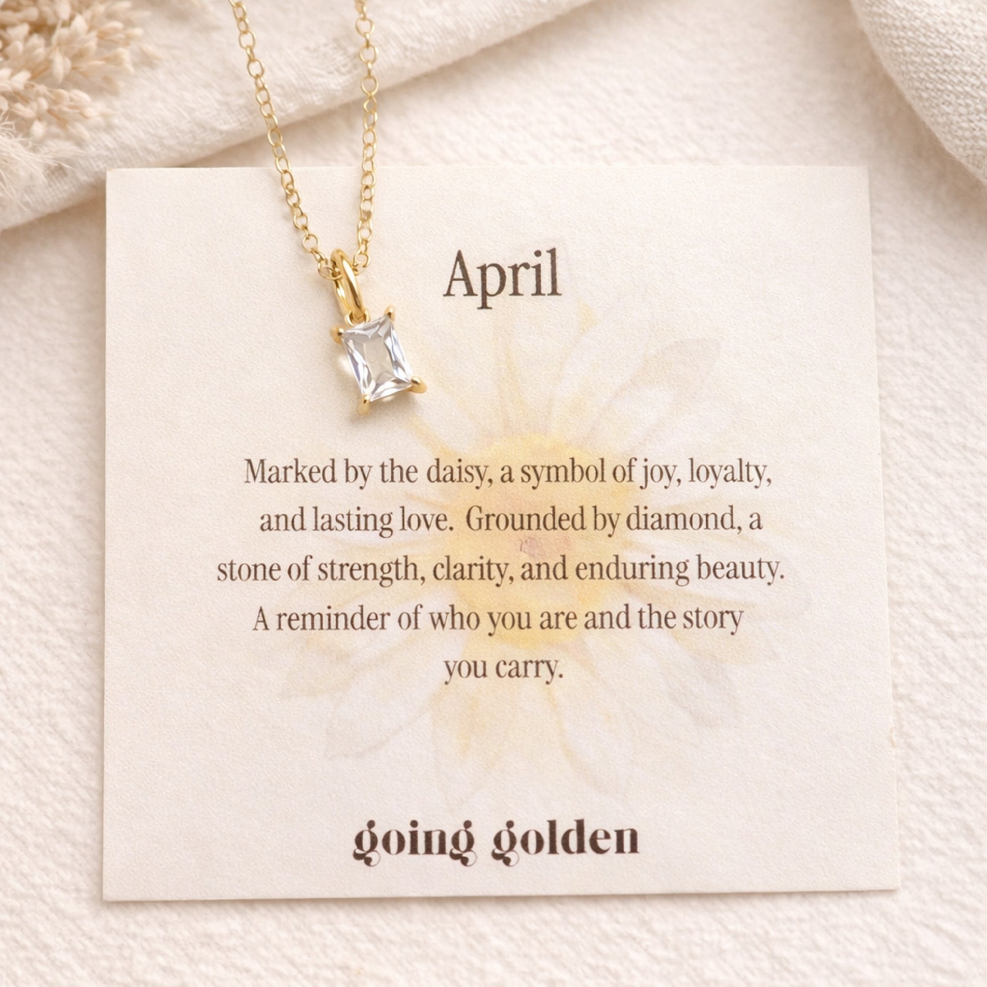 Birthstone Necklace with Card - Going Golden
