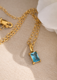 Rectangle Birthstone Charm - Going Golden