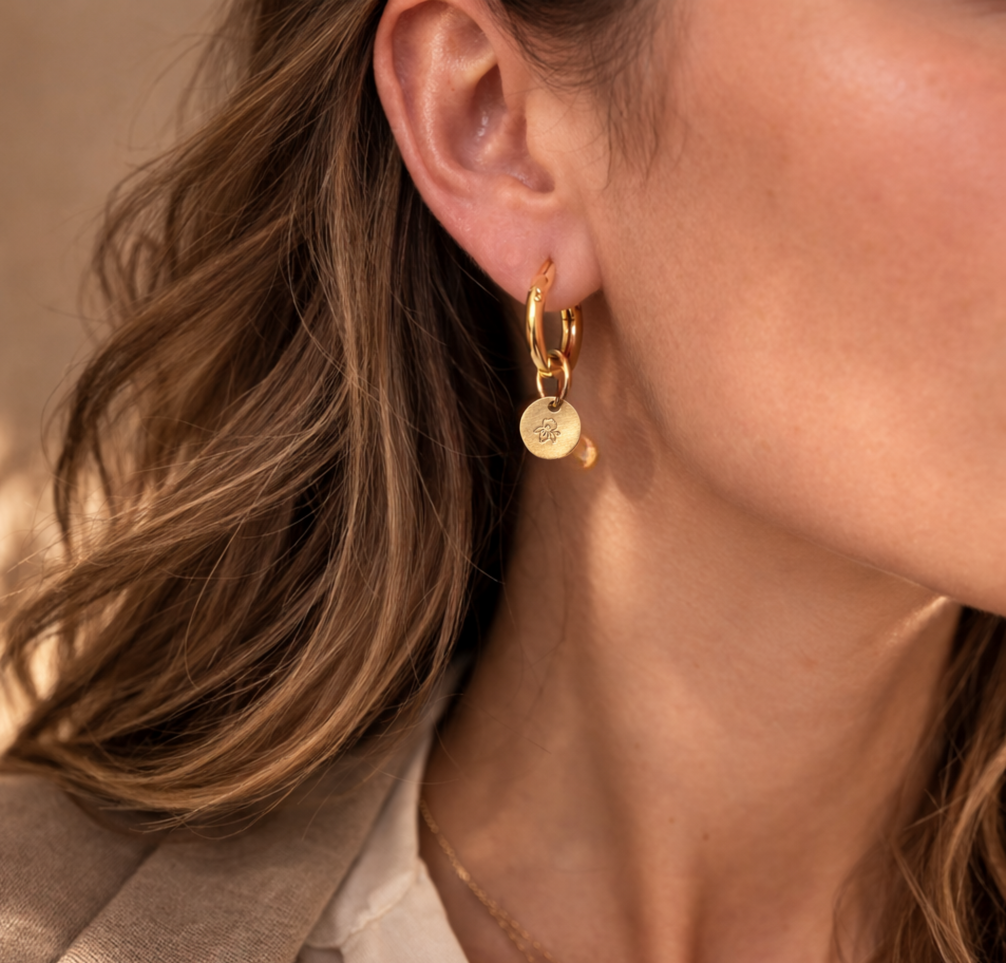 Birth Flower Hoop Earrings - Going Golden