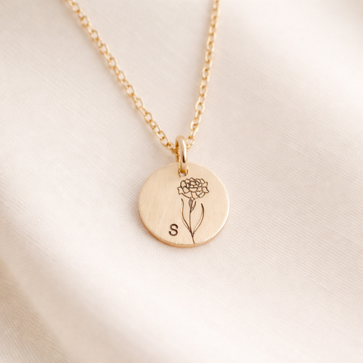 Birth Flower with Initial - Going Golden