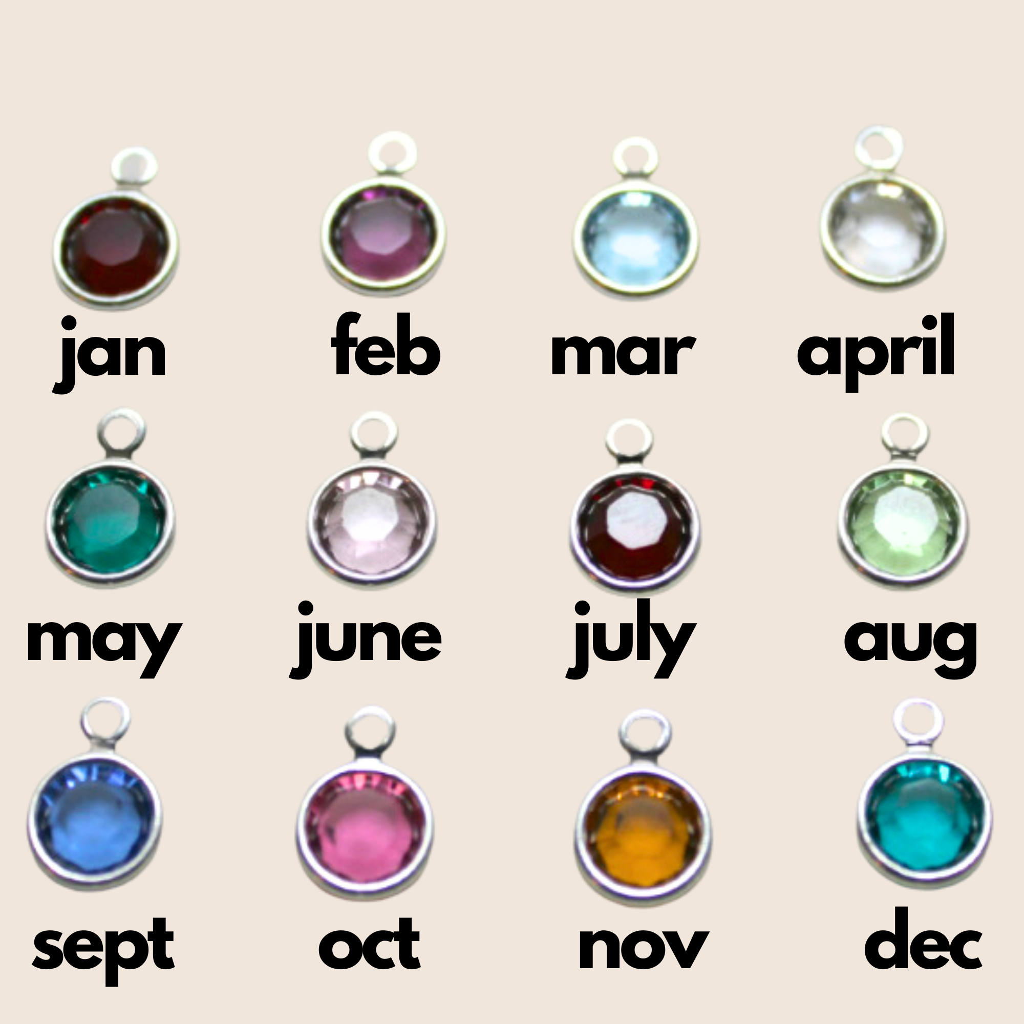 birthstone charm jewelry