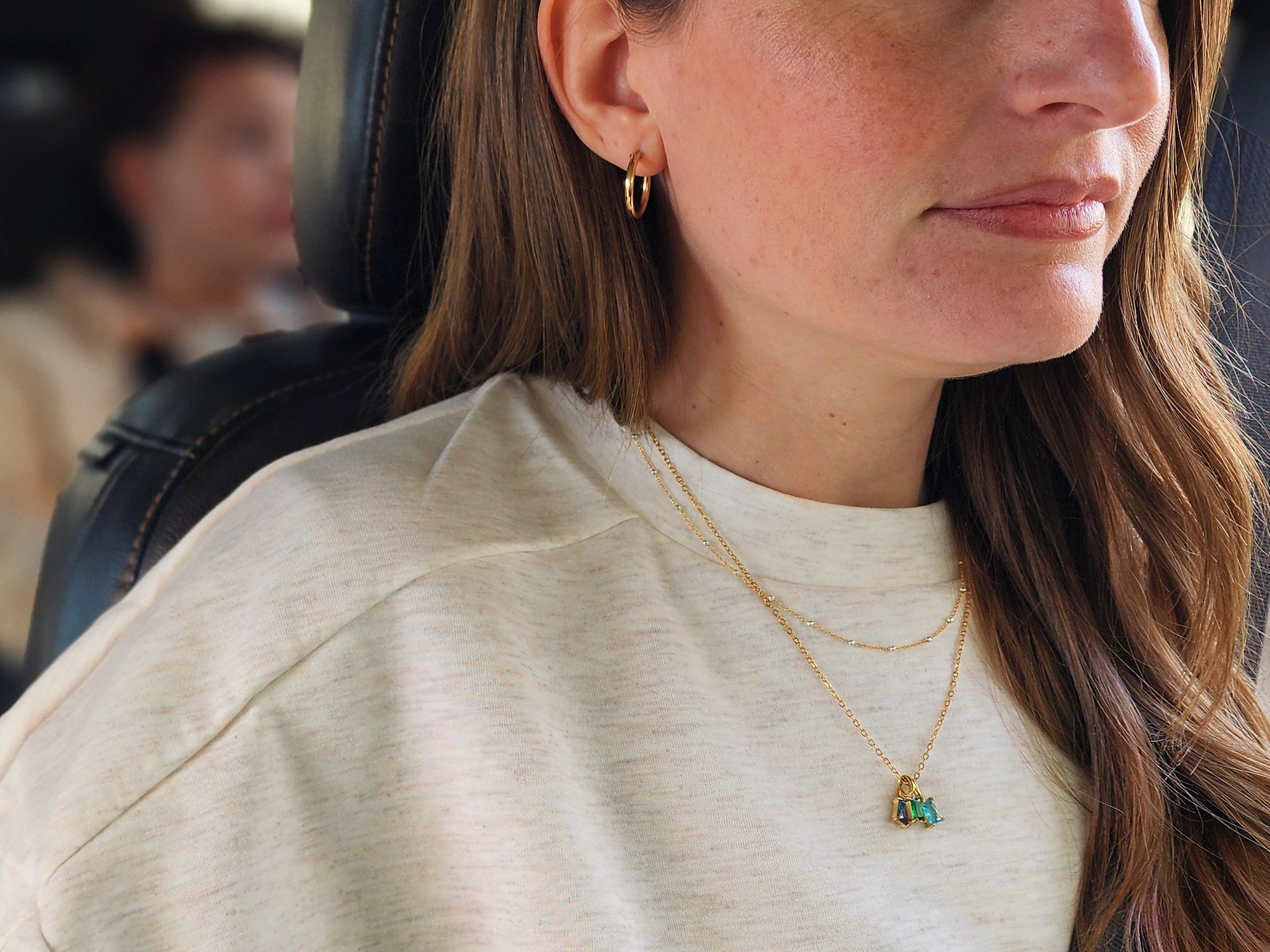 Rectangle Birthstone Necklace - Going Golden