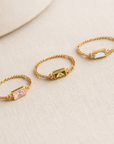 Birthstone Chain Ring - Going Golden