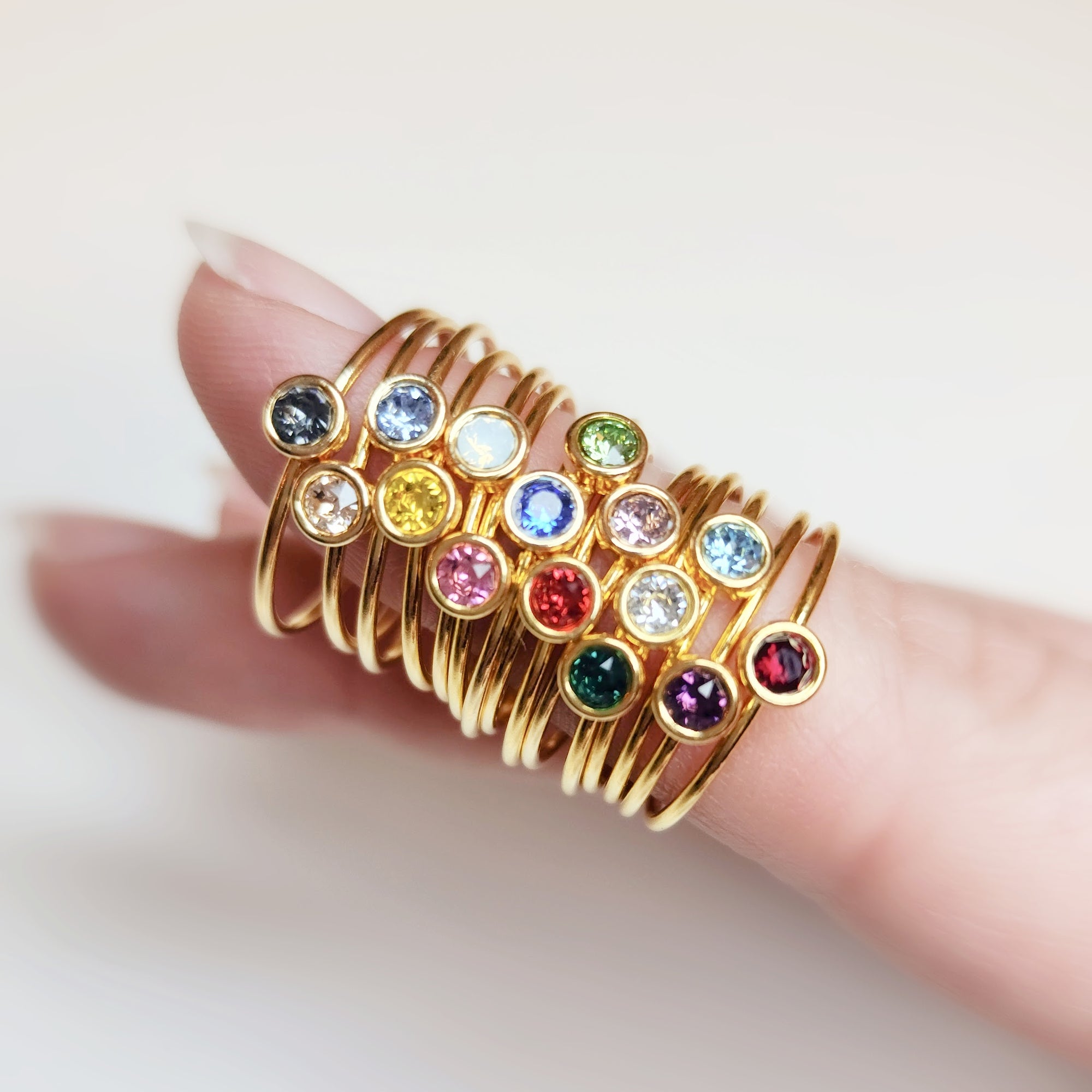 Gold Connected Stacking Rings
