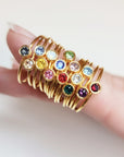 4mm Birthstone Stacking Ring - Going Golden