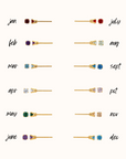 Birthstone Stud Earrings - Going Golden