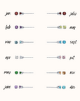 Birthstone Stud Earrings - Going Golden