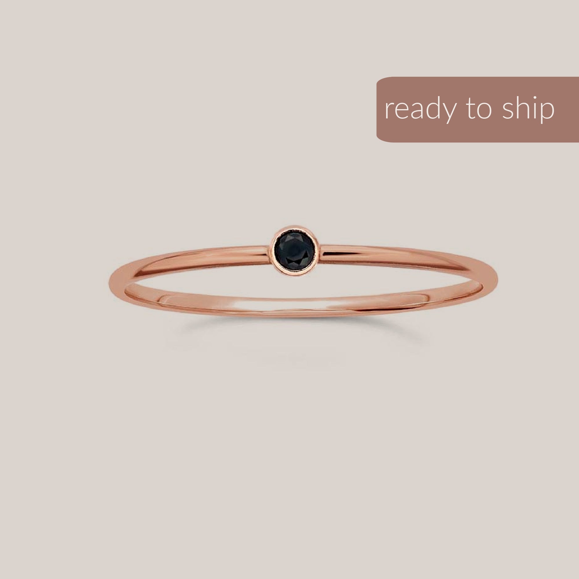 Black Gemstone Ring Last Chance - Going Golden