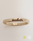 Bold Cursive Name Ring in 14K gold-filled with bold engraving