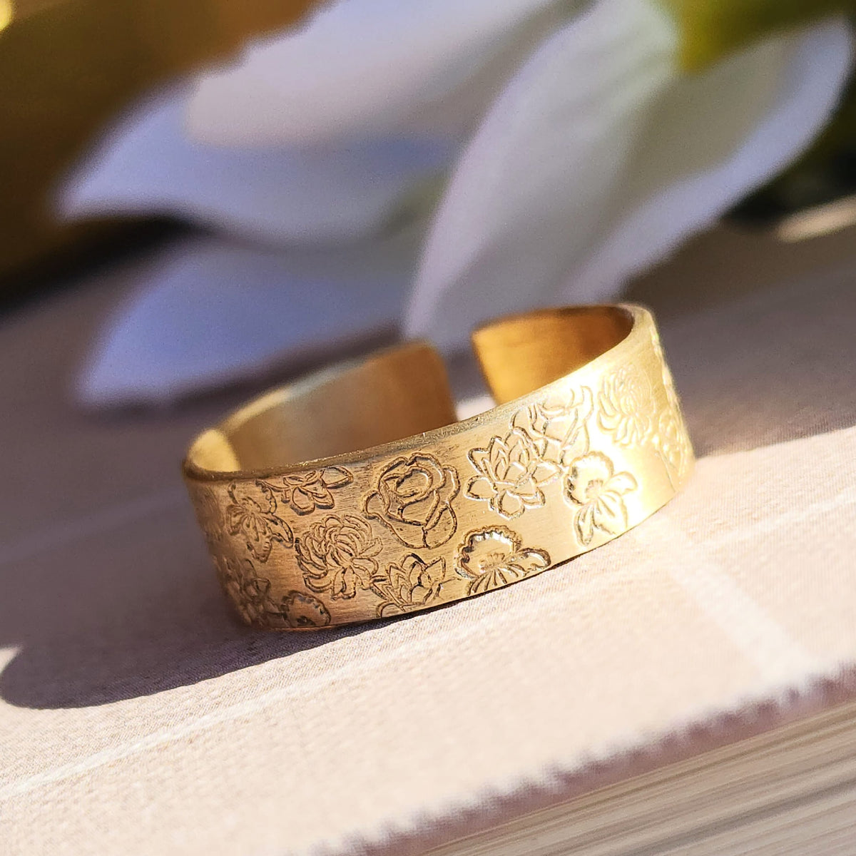 Brass Bouquet Cuff Ring - Going Golden