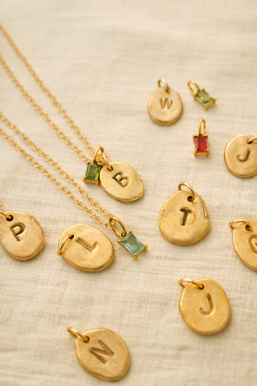 Mini Initial Nugget Necklace - Going Golden