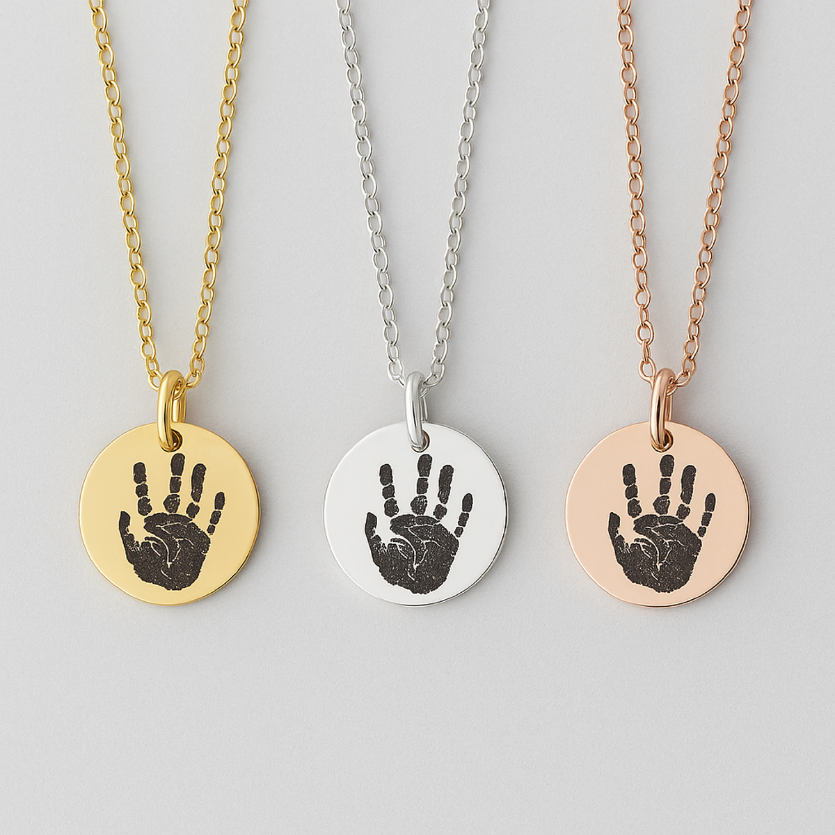 Personalized Handprint Necklace - Going Golden