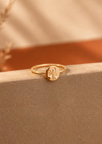 Hand-Stamped Nature Disc Ring