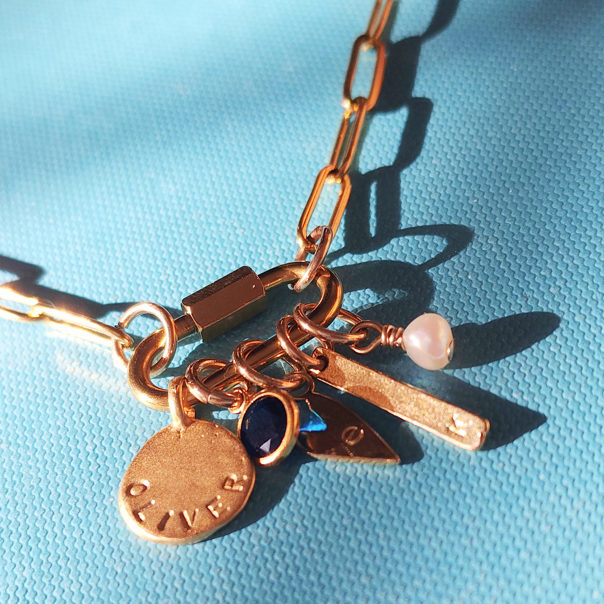 Gold Carabiner Paperclip Charm Necklace - Going Golden