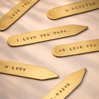 Engraved brass collar stays with loving messages