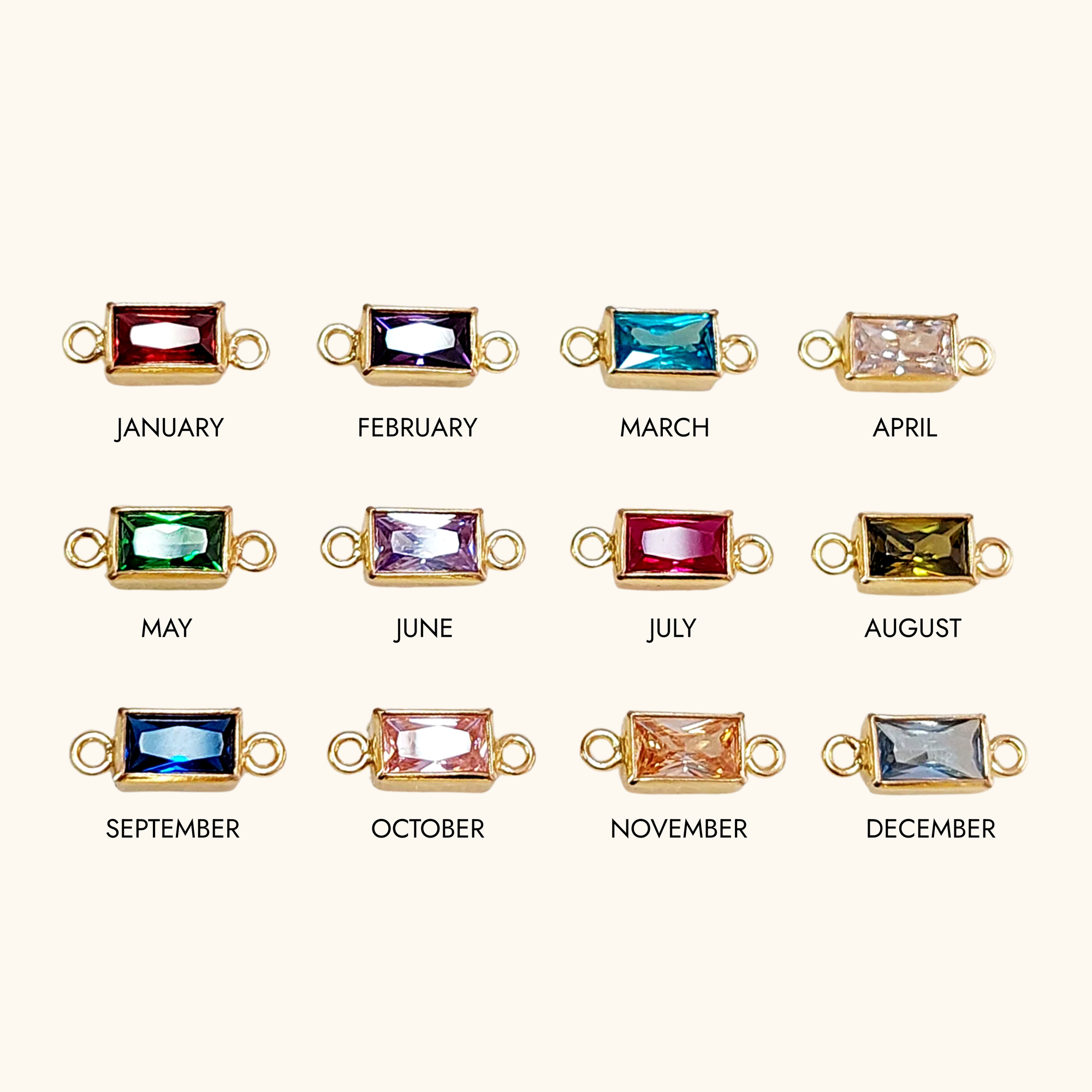 Birthstone Chain Ring - Going Golden