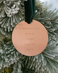 Personalized Copper Ornament
