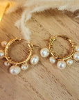 Holiday Pearl Hoops