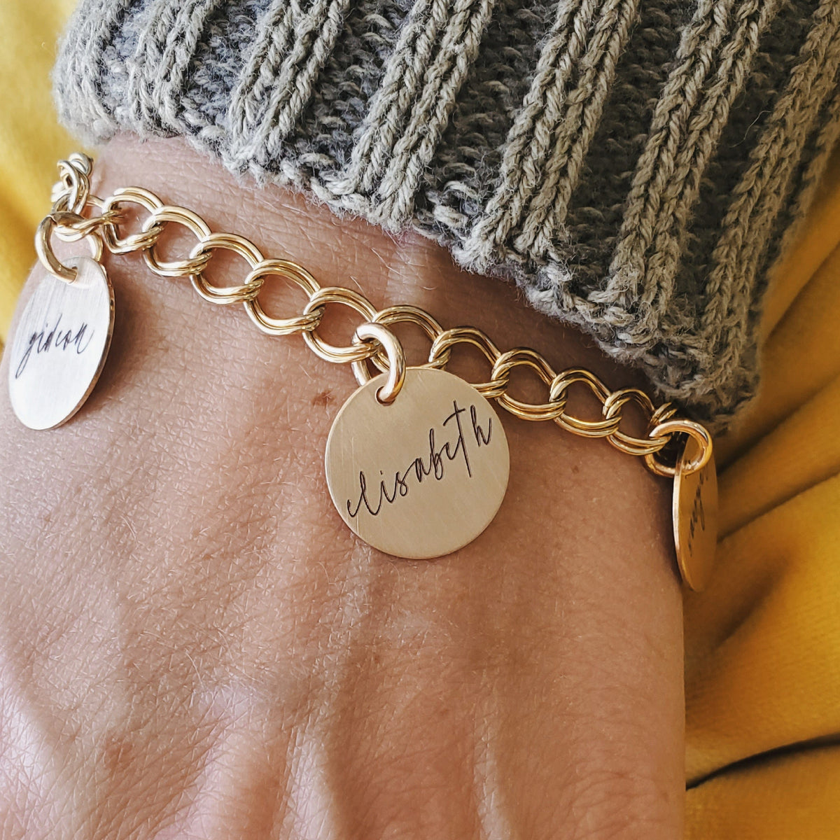 Personalized Name Charm Bracelet - Going Golden