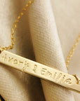 Gold Bar Stamped Name Necklace