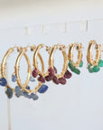 Birthstone Hoop Earrings