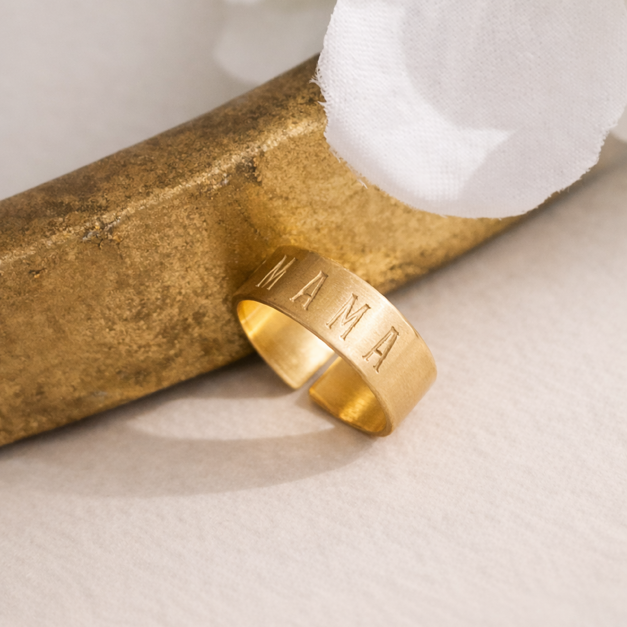 Brass Mama Cuff Ring - Going Golden
