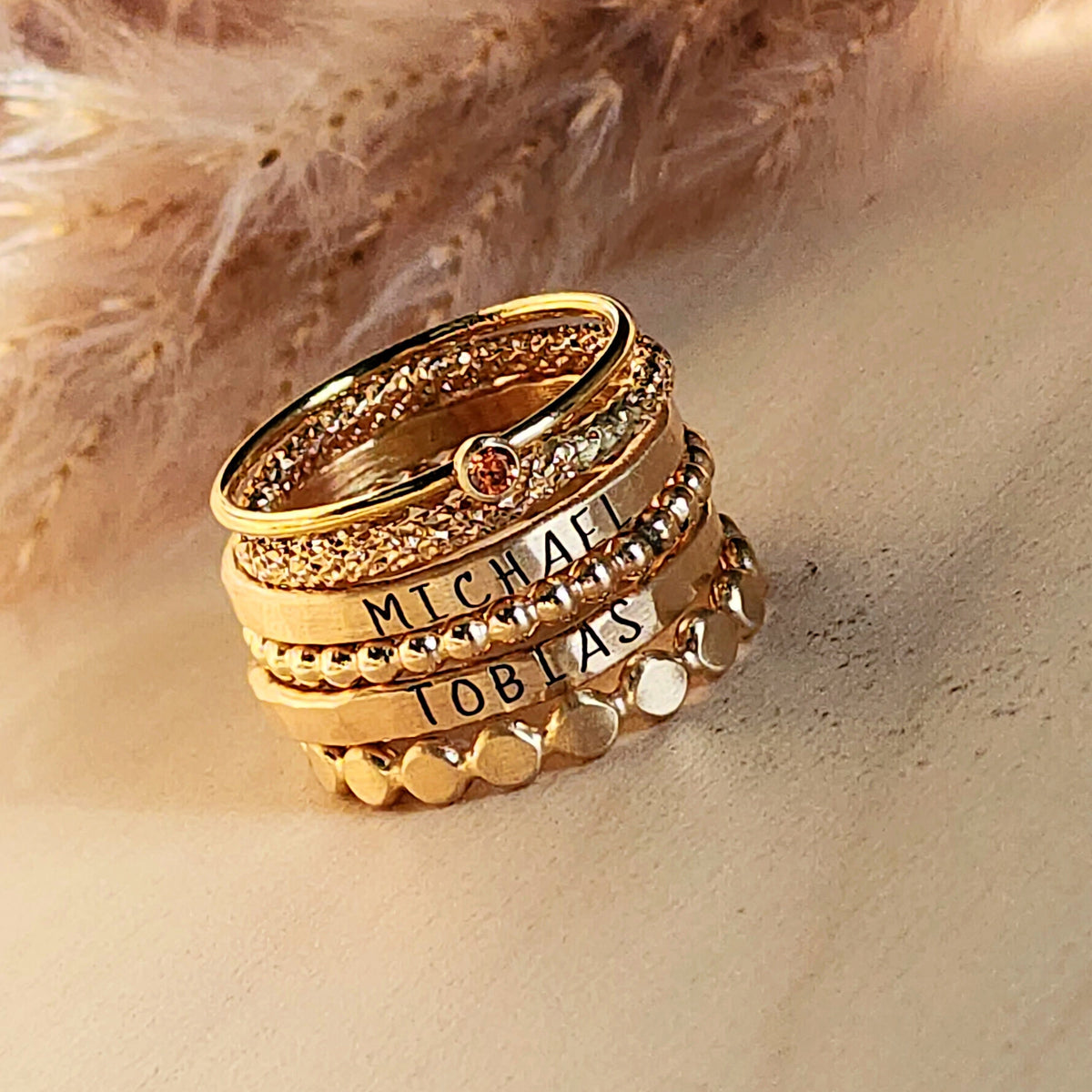 The Ivy Ring Stacking Ring Set - Going Golden