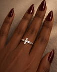 Personalized Cross Name Ring - Going Golden