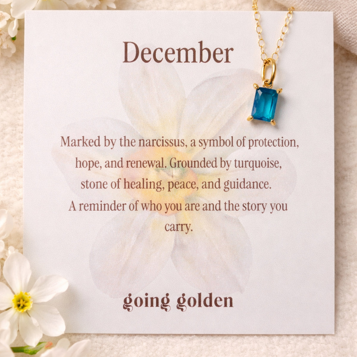 Birthstone Necklace with Card - Going Golden