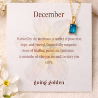 Birthstone Necklace with Card - Going Golden