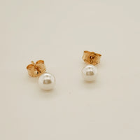 Pearl Stud Earrings - Going Golden